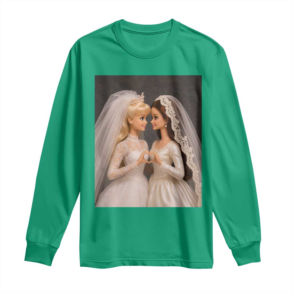 Funny Lesbian Doll Wedding Engagement Long Sleeve Shirt LGBTQ Pride Gift