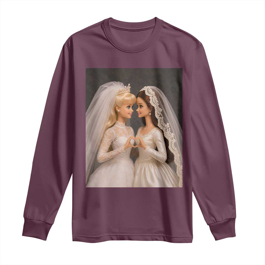 Funny Lesbian Doll Wedding Engagement Long Sleeve Shirt LGBTQ Pride Gift