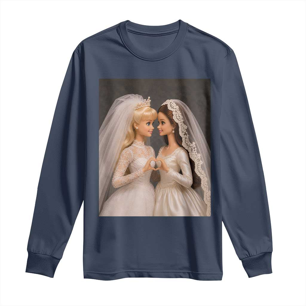 Funny Lesbian Doll Wedding Engagement Long Sleeve Shirt LGBTQ Pride Gift