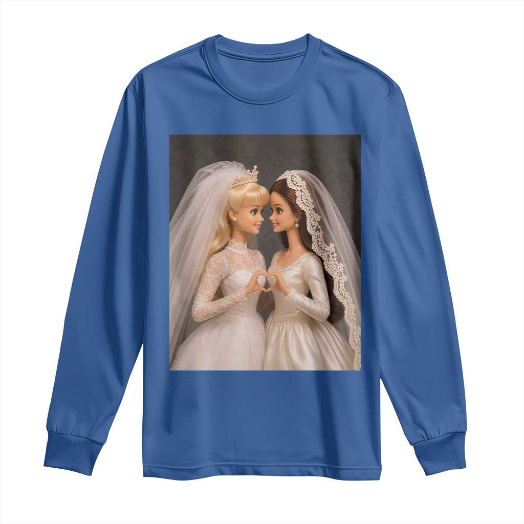 Funny Lesbian Doll Wedding Engagement Long Sleeve Shirt LGBTQ Pride Gift