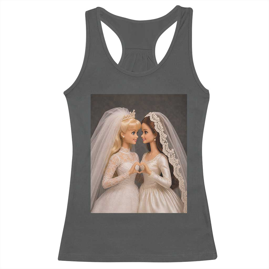 Funny Lesbian Doll Wedding Engagement Racerback Tank Top LGBTQ Pride Gift