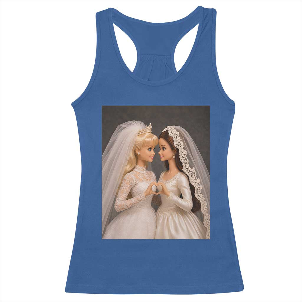 Funny Lesbian Doll Wedding Engagement Racerback Tank Top LGBTQ Pride Gift