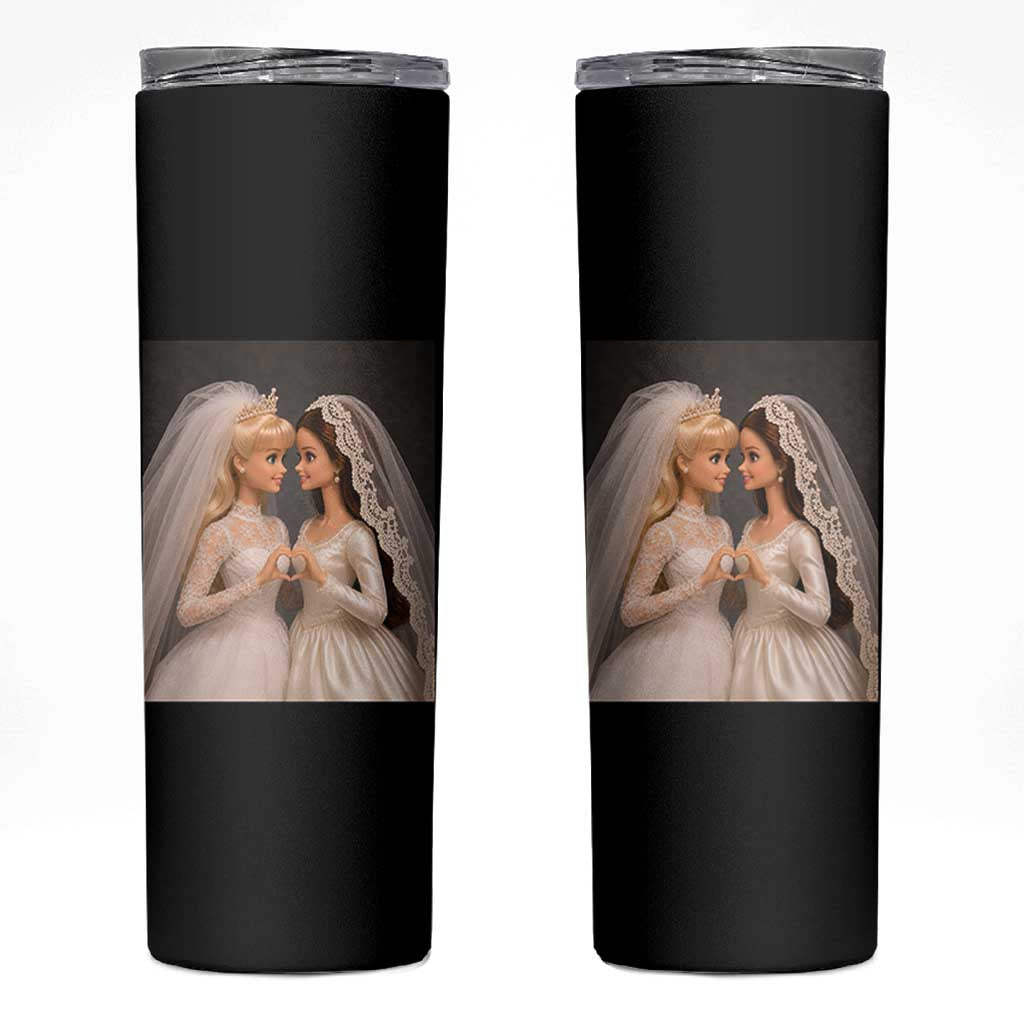 Funny Lesbian Doll Wedding Engagement Skinny Tumbler LGBTQ Pride Gift