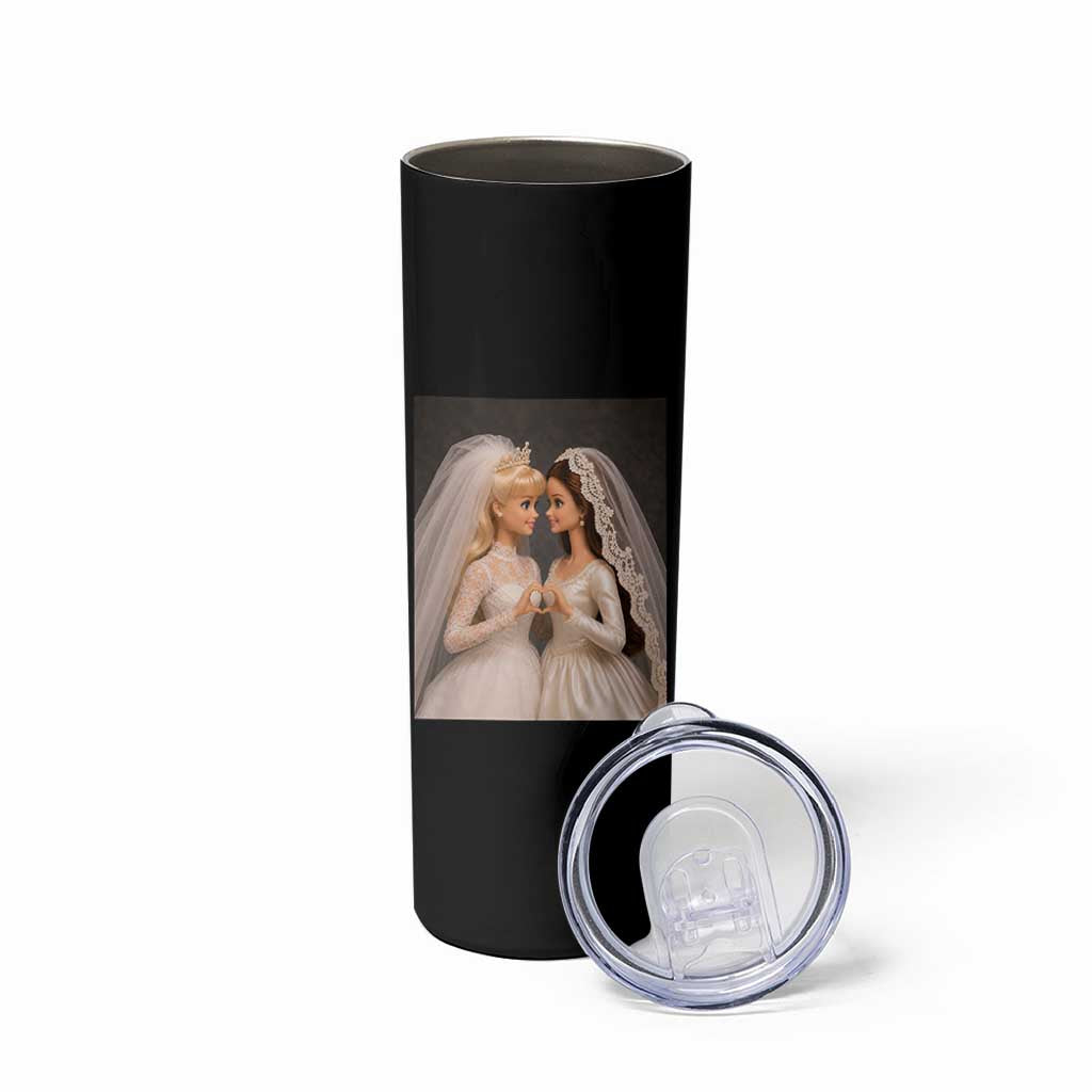 Funny Lesbian Doll Wedding Engagement Skinny Tumbler LGBTQ Pride Gift