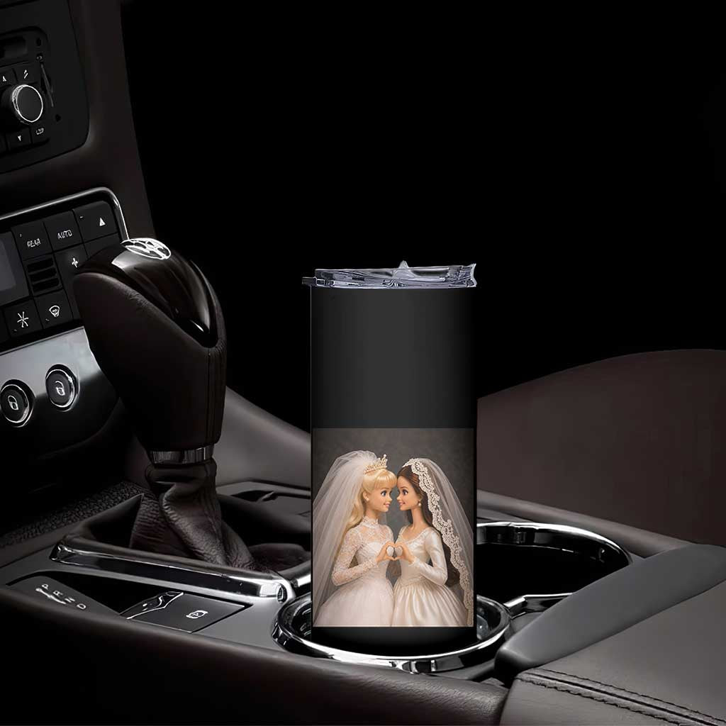 Funny Lesbian Doll Wedding Engagement Skinny Tumbler LGBTQ Pride Gift