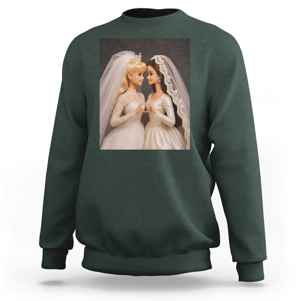 Funny Lesbian Doll Wedding Engagement Sweatshirt LGBTQ Pride Gift