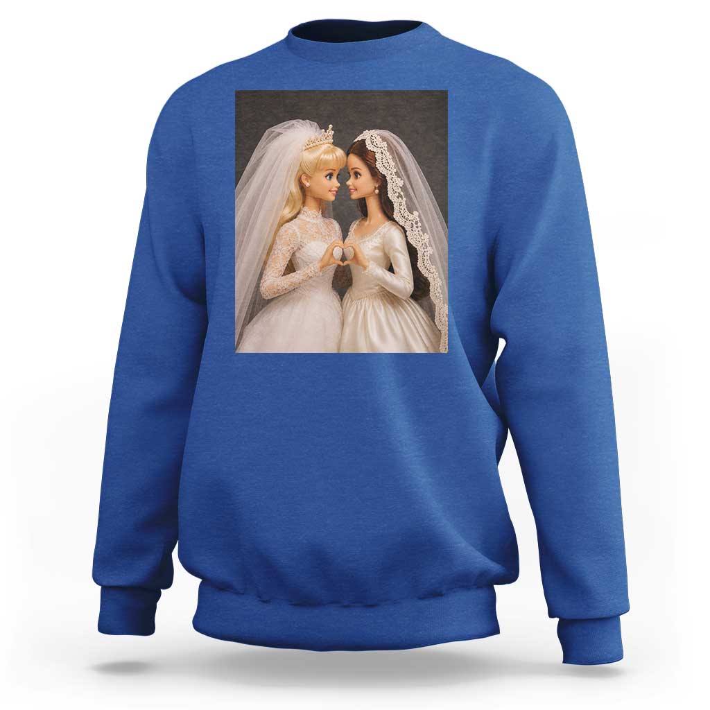 Funny Lesbian Doll Wedding Engagement Sweatshirt LGBTQ Pride Gift