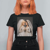 Funny Lesbian Doll Wedding Engagement T Shirt For Women LGBTQ Pride Gift