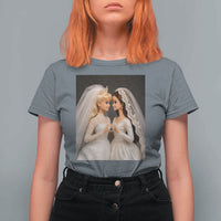 Funny Lesbian Doll Wedding Engagement T Shirt For Women LGBTQ Pride Gift