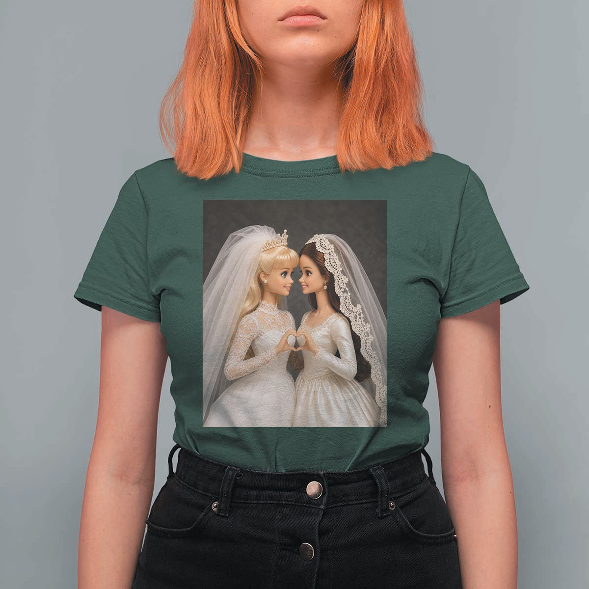 Funny Lesbian Doll Wedding Engagement T Shirt For Women LGBTQ Pride Gift