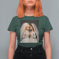 Funny Lesbian Doll Wedding Engagement T Shirt For Women LGBTQ Pride Gift