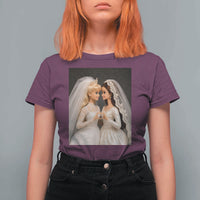 Funny Lesbian Doll Wedding Engagement T Shirt For Women LGBTQ Pride Gift