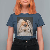 Funny Lesbian Doll Wedding Engagement T Shirt For Women LGBTQ Pride Gift