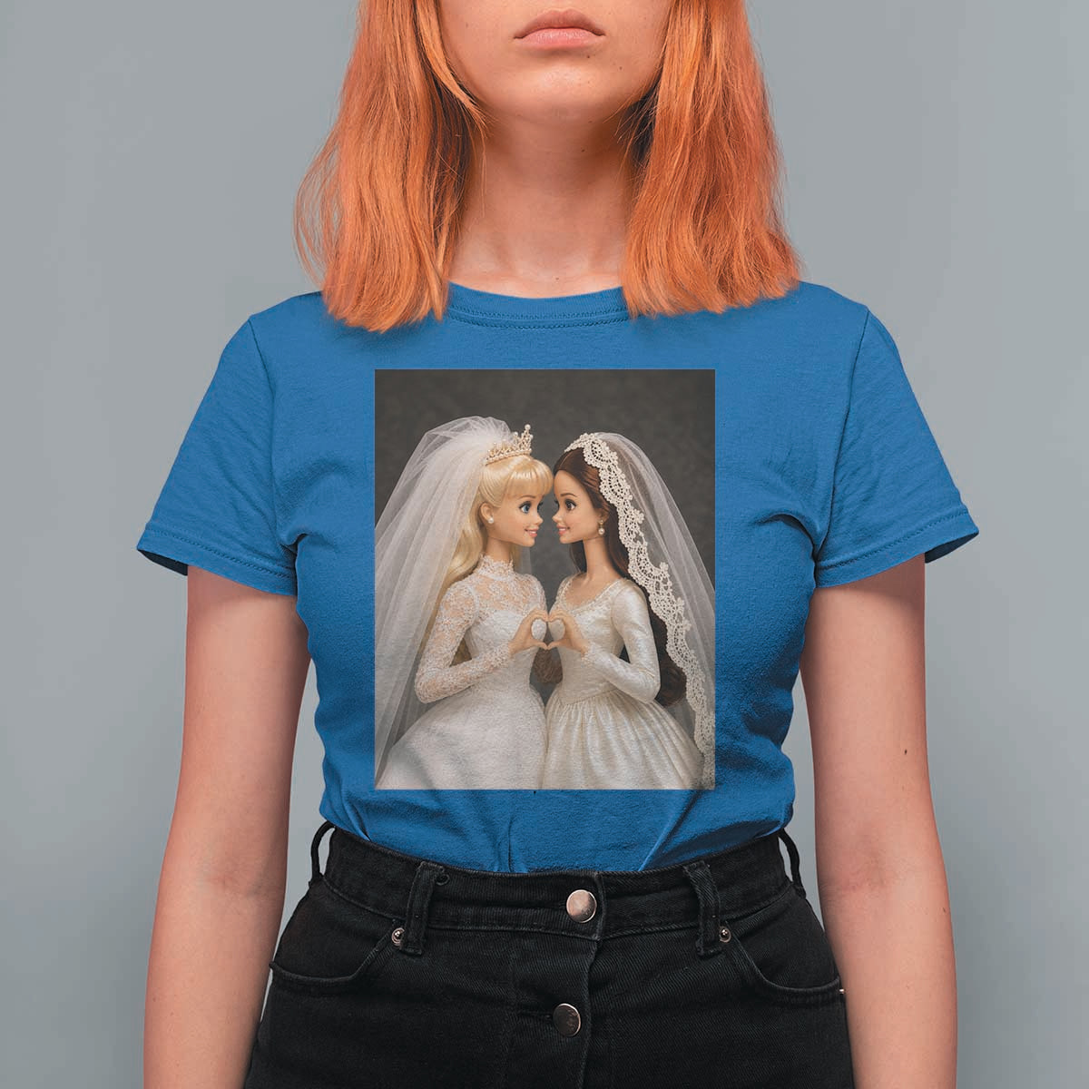 Funny Lesbian Doll Wedding Engagement T Shirt For Women LGBTQ Pride Gift