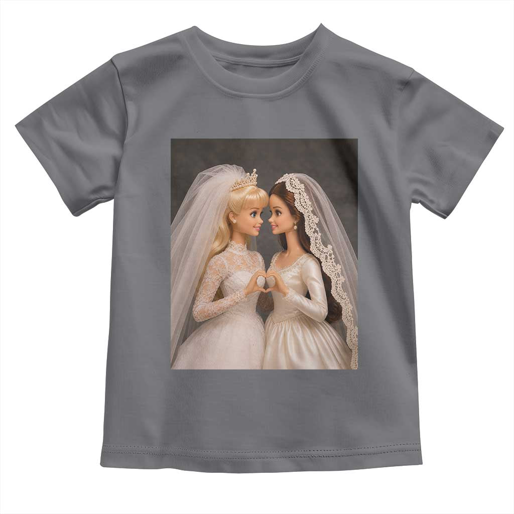 Funny Lesbian Doll Wedding Engagement Toddler T Shirt LGBTQ Pride Gift