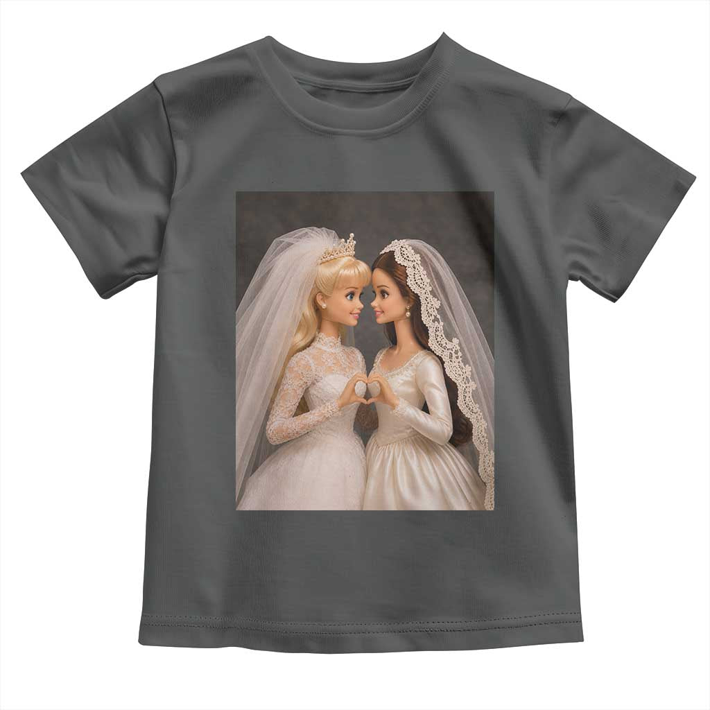 Funny Lesbian Doll Wedding Engagement Toddler T Shirt LGBTQ Pride Gift
