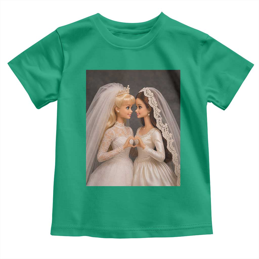 Funny Lesbian Doll Wedding Engagement Toddler T Shirt LGBTQ Pride Gift