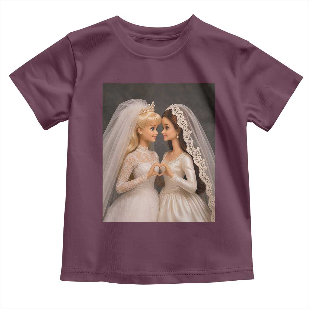 Funny Lesbian Doll Wedding Engagement Toddler T Shirt LGBTQ Pride Gift