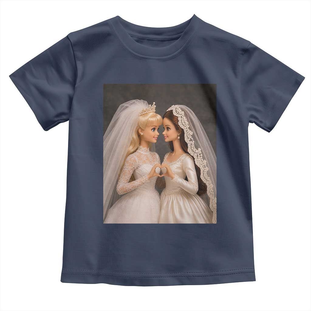 Funny Lesbian Doll Wedding Engagement Toddler T Shirt LGBTQ Pride Gift