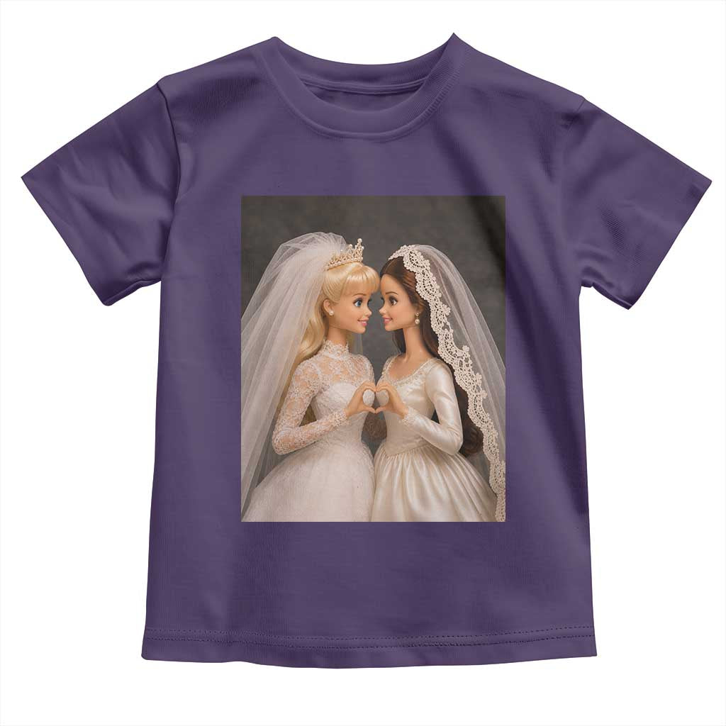 Funny Lesbian Doll Wedding Engagement Toddler T Shirt LGBTQ Pride Gift