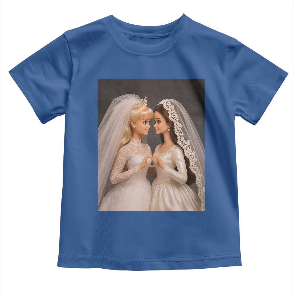 Funny Lesbian Doll Wedding Engagement Toddler T Shirt LGBTQ Pride Gift