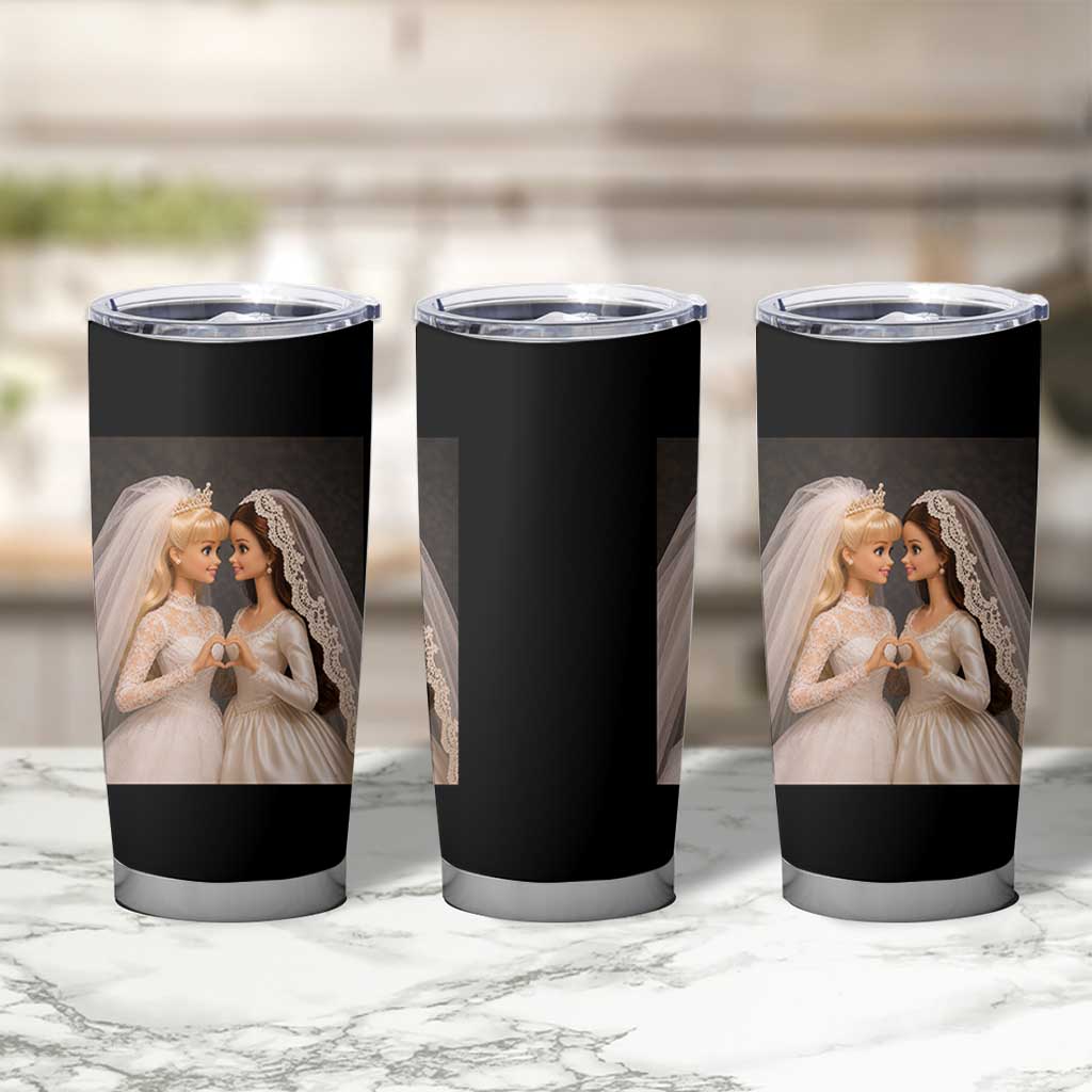 Funny Lesbian Doll Wedding Engagement Tumbler Cup LGBTQ Pride Gift