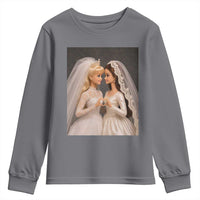 Funny Lesbian Doll Wedding Engagement Youth Sweatshirt LGBTQ Pride Gift