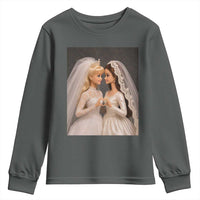 Funny Lesbian Doll Wedding Engagement Youth Sweatshirt LGBTQ Pride Gift