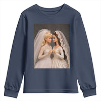 Funny Lesbian Doll Wedding Engagement Youth Sweatshirt LGBTQ Pride Gift