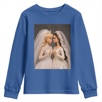Funny Lesbian Doll Wedding Engagement Youth Sweatshirt LGBTQ Pride Gift