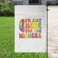 Funny Im Just Here For The Wieners Garden Flag LGBTQ Pride Party Gift