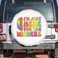 Funny Im Just Here For The Wieners Spare Tire Cover LGBTQ Pride Party Gift