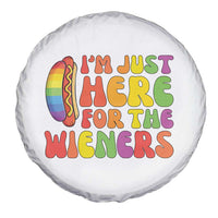 Funny Im Just Here For The Wieners Spare Tire Cover LGBTQ Pride Party Gift