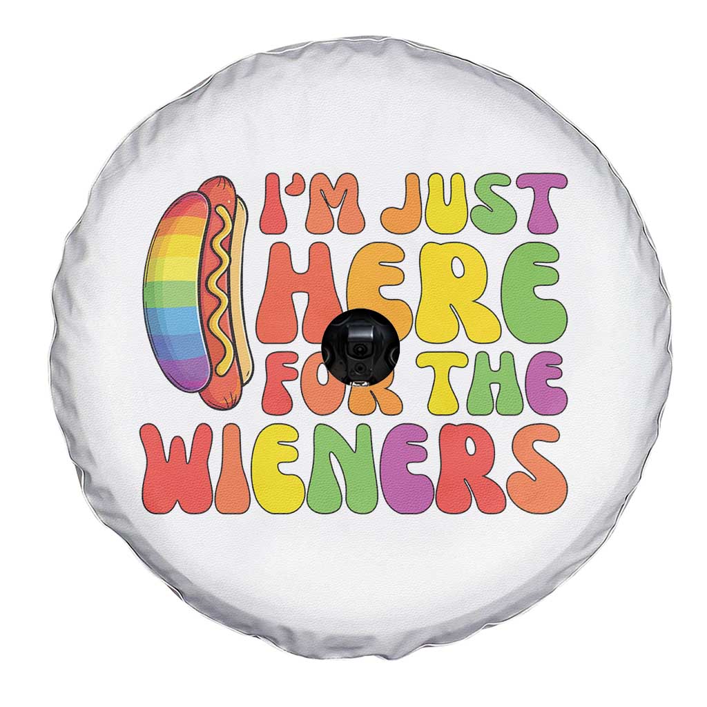 Funny Im Just Here For The Wieners Spare Tire Cover LGBTQ Pride Party Gift