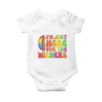 Funny Im Just Here For The Wieners Baby Onesie LGBTQ Pride Party Gift