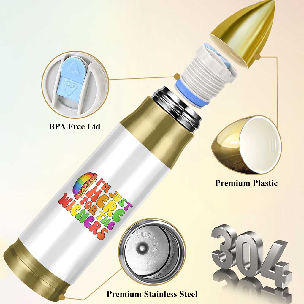 Funny Im Just Here For The Wieners Bullet Tumbler LGBTQ Pride Party Gift