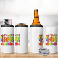 Funny Im Just Here For The Wieners 4 in 1 Can Cooler Tumbler LGBTQ Pride Party Gift