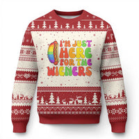 Funny Im Just Here For The Wieners Ugly Christmas Sweater LGBTQ Pride Party Gift