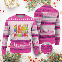 Funny Im Just Here For The Wieners Ugly Christmas Sweater LGBTQ Pride Party Gift