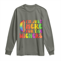 Funny Im Just Here For The Wieners Long Sleeve Shirt LGBTQ Pride Party Gift