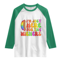 Funny Im Just Here For The Wieners Raglan Shirt LGBTQ Pride Party Gift