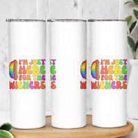 Funny Im Just Here For The Wieners Skinny Tumbler LGBTQ Pride Party Gift