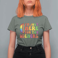 Funny Im Just Here For The Wieners T Shirt For Women LGBTQ Pride Party Gift