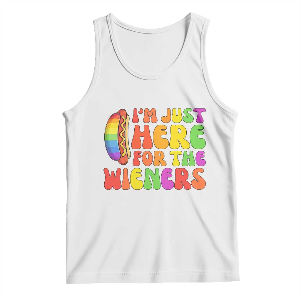 Funny Im Just Here For The Wieners Tank Top LGBTQ Pride Party Gift