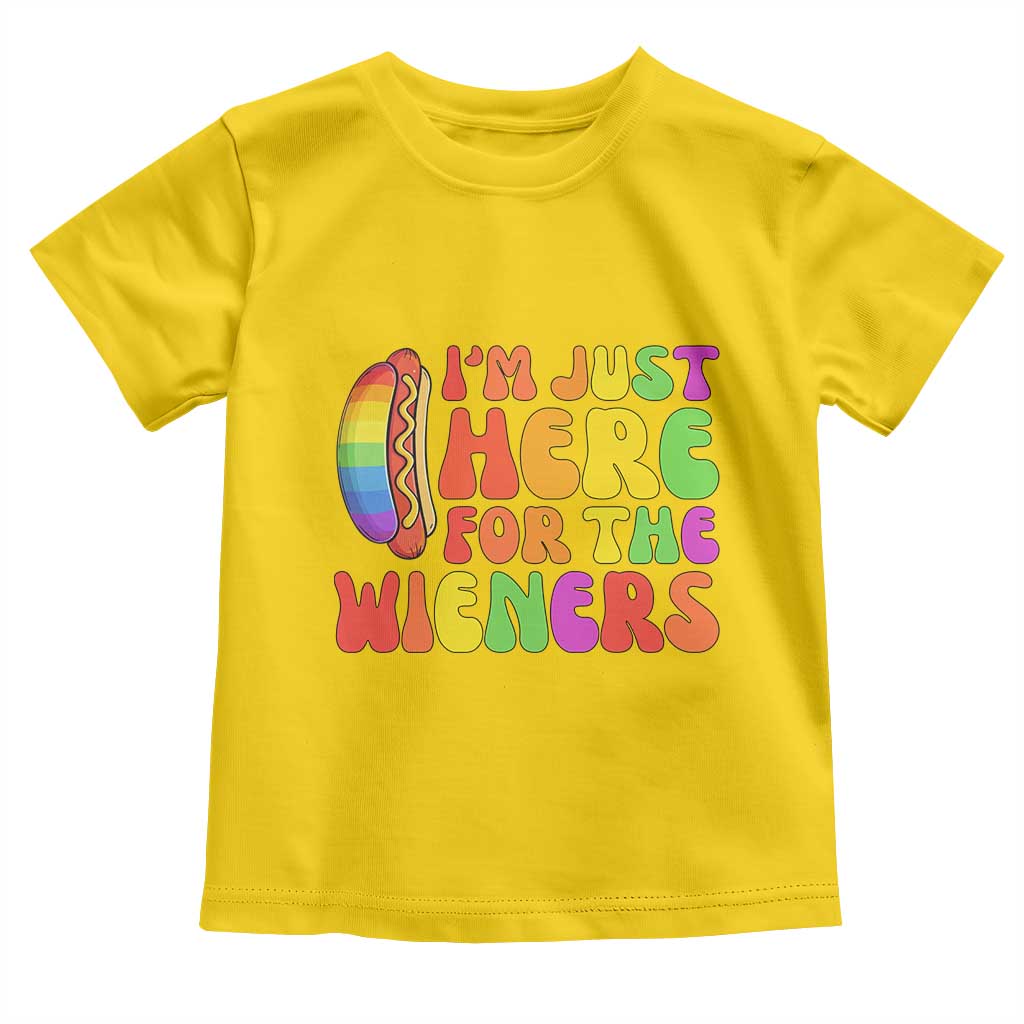 Funny Im Just Here For The Wieners Toddler T Shirt LGBTQ Pride Party Gift