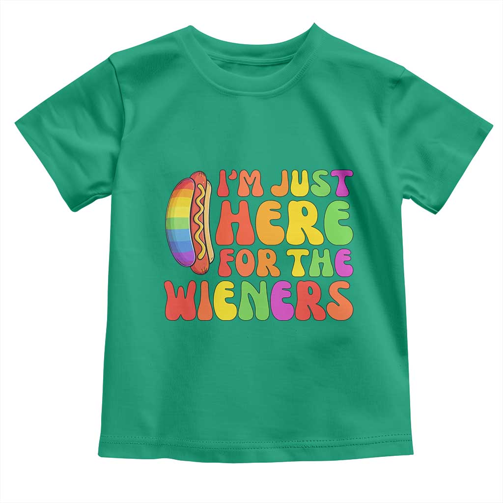 Funny Im Just Here For The Wieners Toddler T Shirt LGBTQ Pride Party Gift
