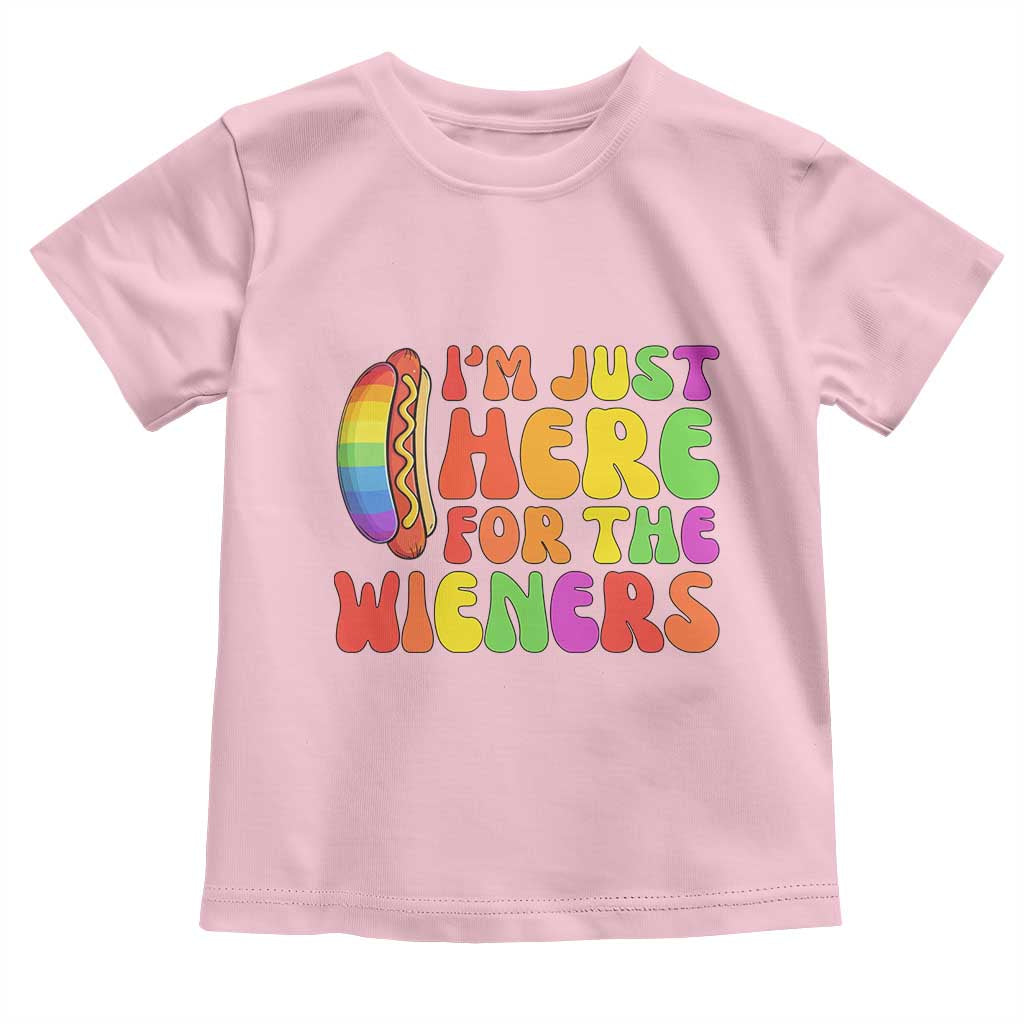 Funny Im Just Here For The Wieners Toddler T Shirt LGBTQ Pride Party Gift
