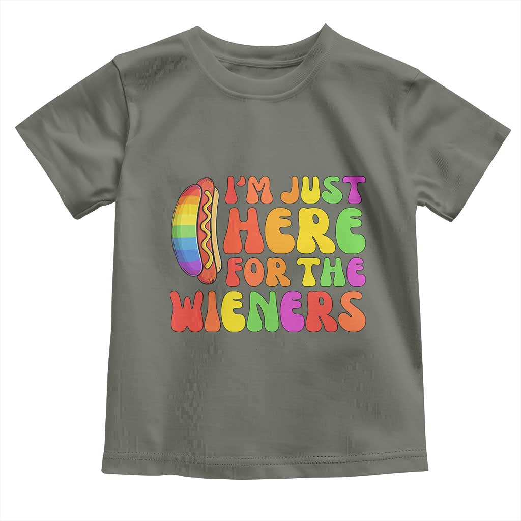 Funny Im Just Here For The Wieners Toddler T Shirt LGBTQ Pride Party Gift