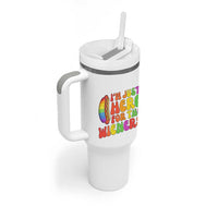 Funny Im Just Here For The Wieners Tumbler With Handle LGBTQ Pride Party Gift