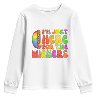 Funny Im Just Here For The Wieners Youth Sweatshirt LGBTQ Pride Party Gift